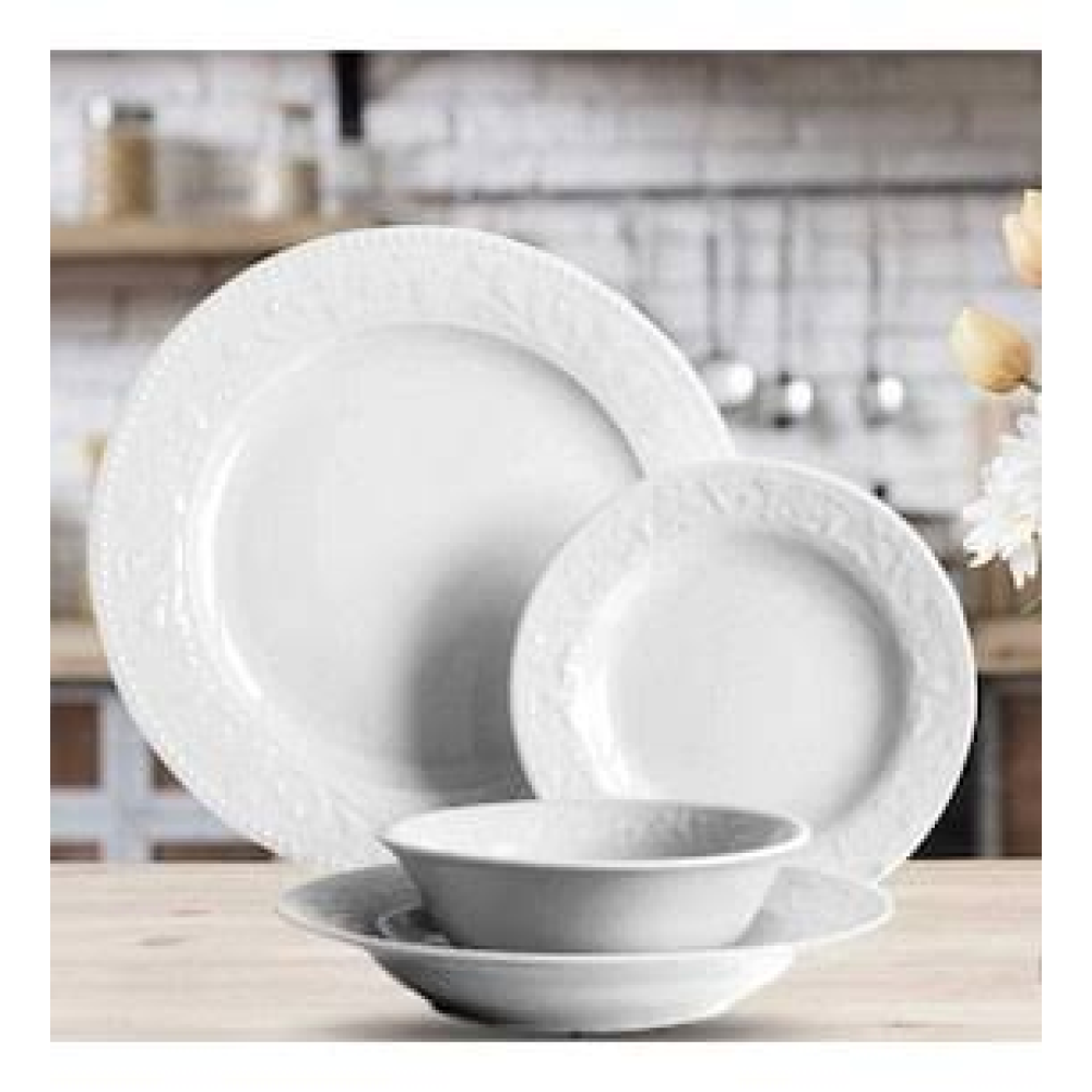 Porland 04POR034223 Hazan 24 Parça Beyaz Yemek Takımı