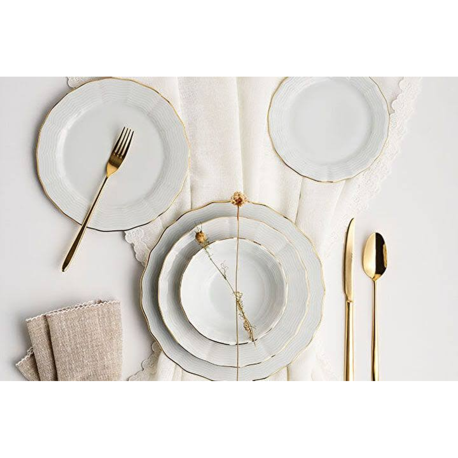 Porland Altın Yaldız 12 Kişilik Yemek Takımı 60 Parça