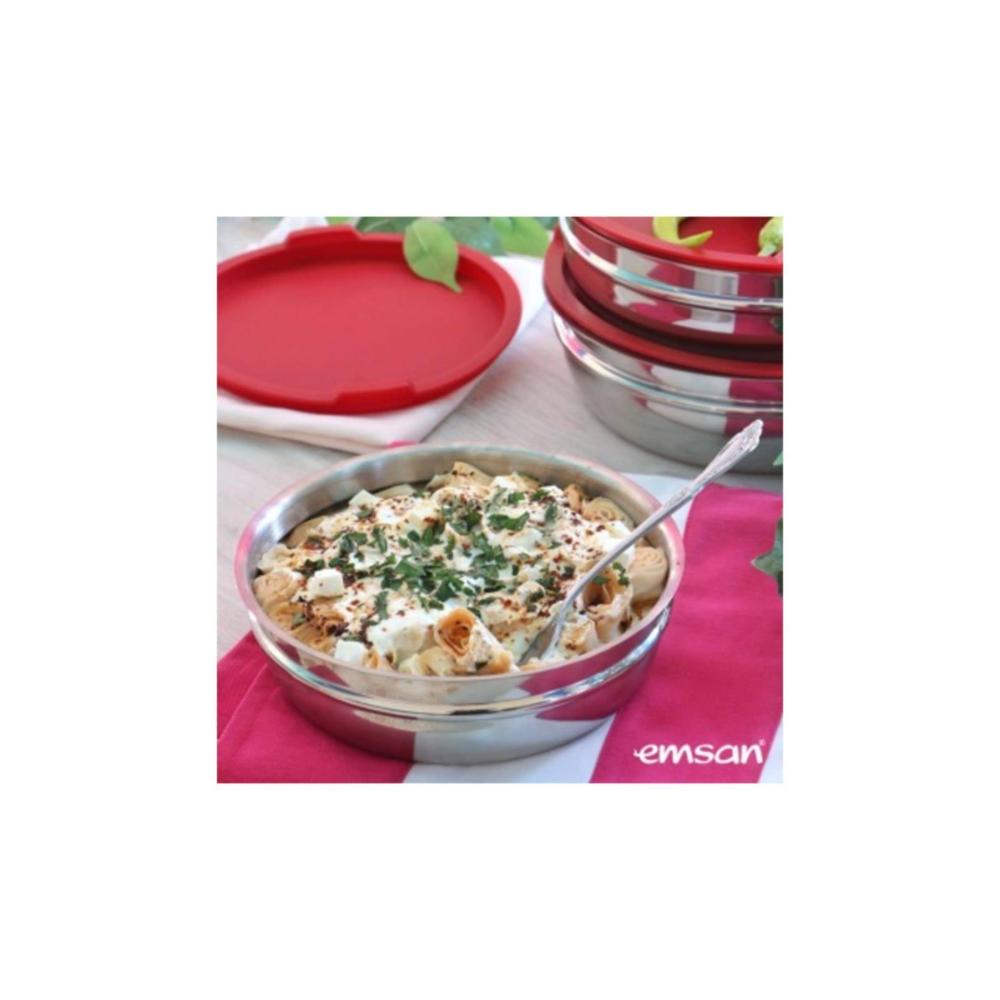 Emsan Demre 6 Parça Kombi Sahan Set - Kırmızı