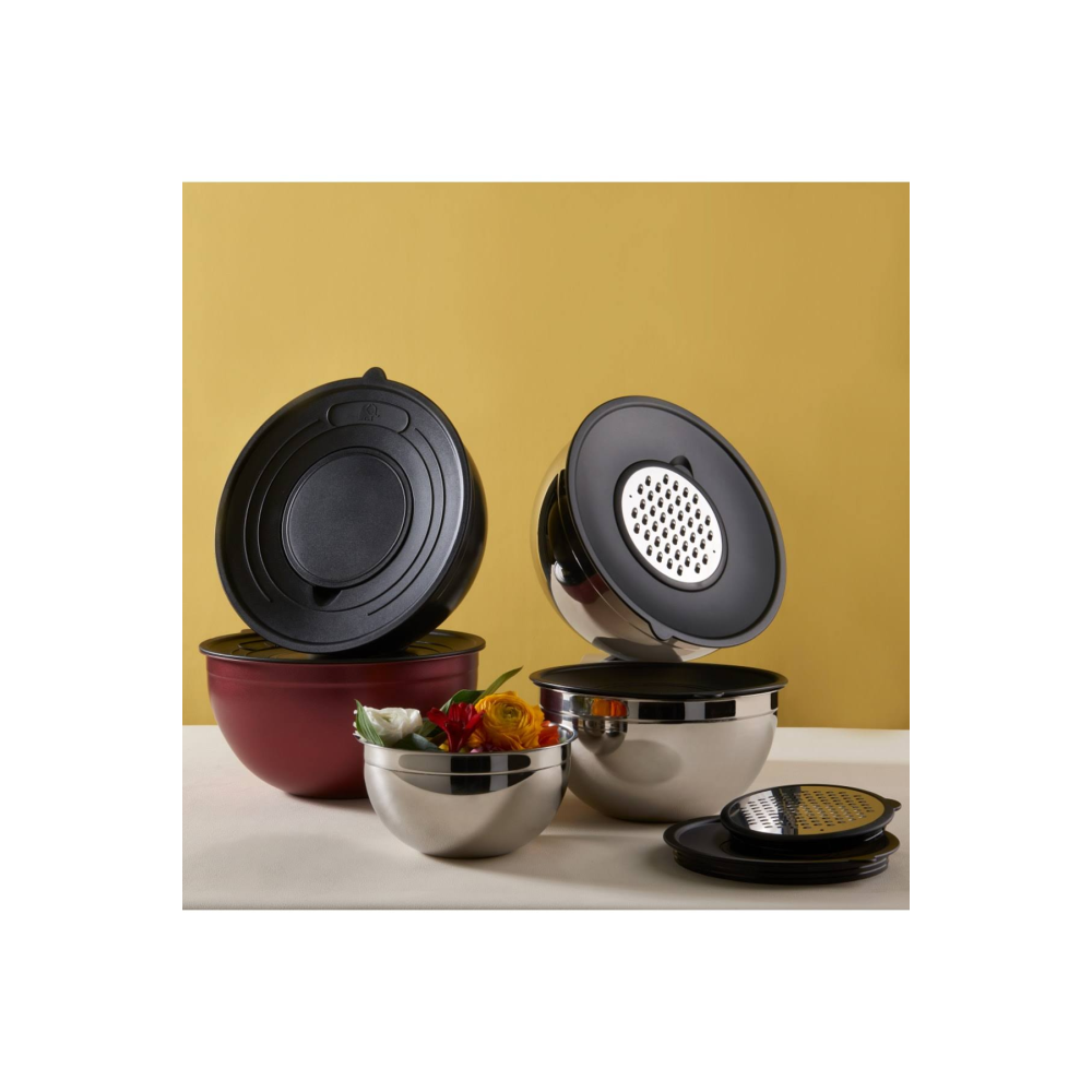 Jumbo Globe 5 Parça Rendeli Saklama Kabı - Bordo