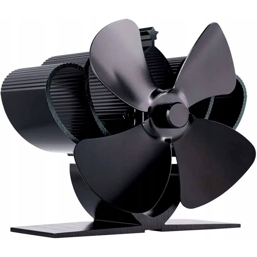 Mini Soba Fan Şömine Fanlar Siyah Bıçak Isıya Çalıştırılmış Soba Fan Comin Ahşap Soba Çevre Dostu Sessiz Fan Evde Etkin Isı Dağıtımı