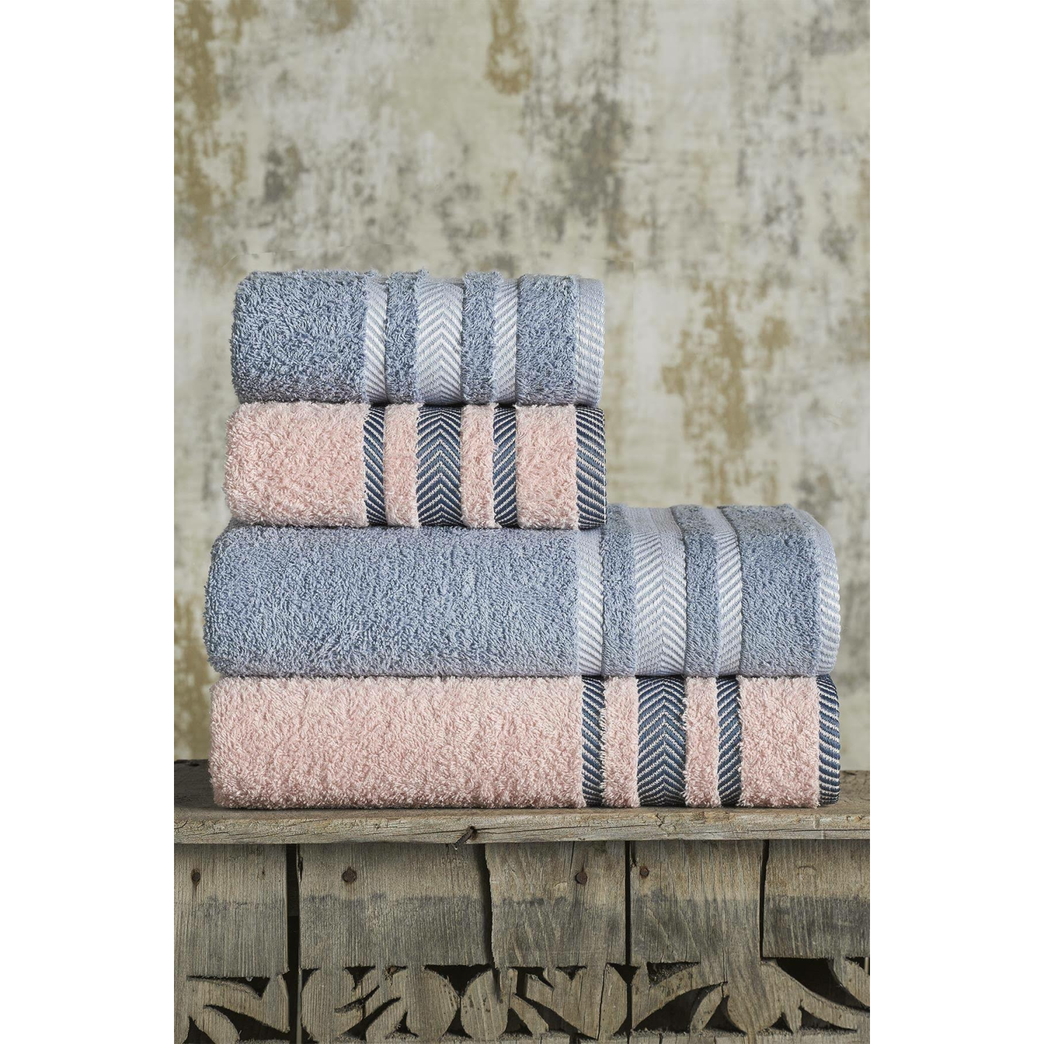 Like&Buy %100 Pamuk 4'lü Banyo Havlu Seti