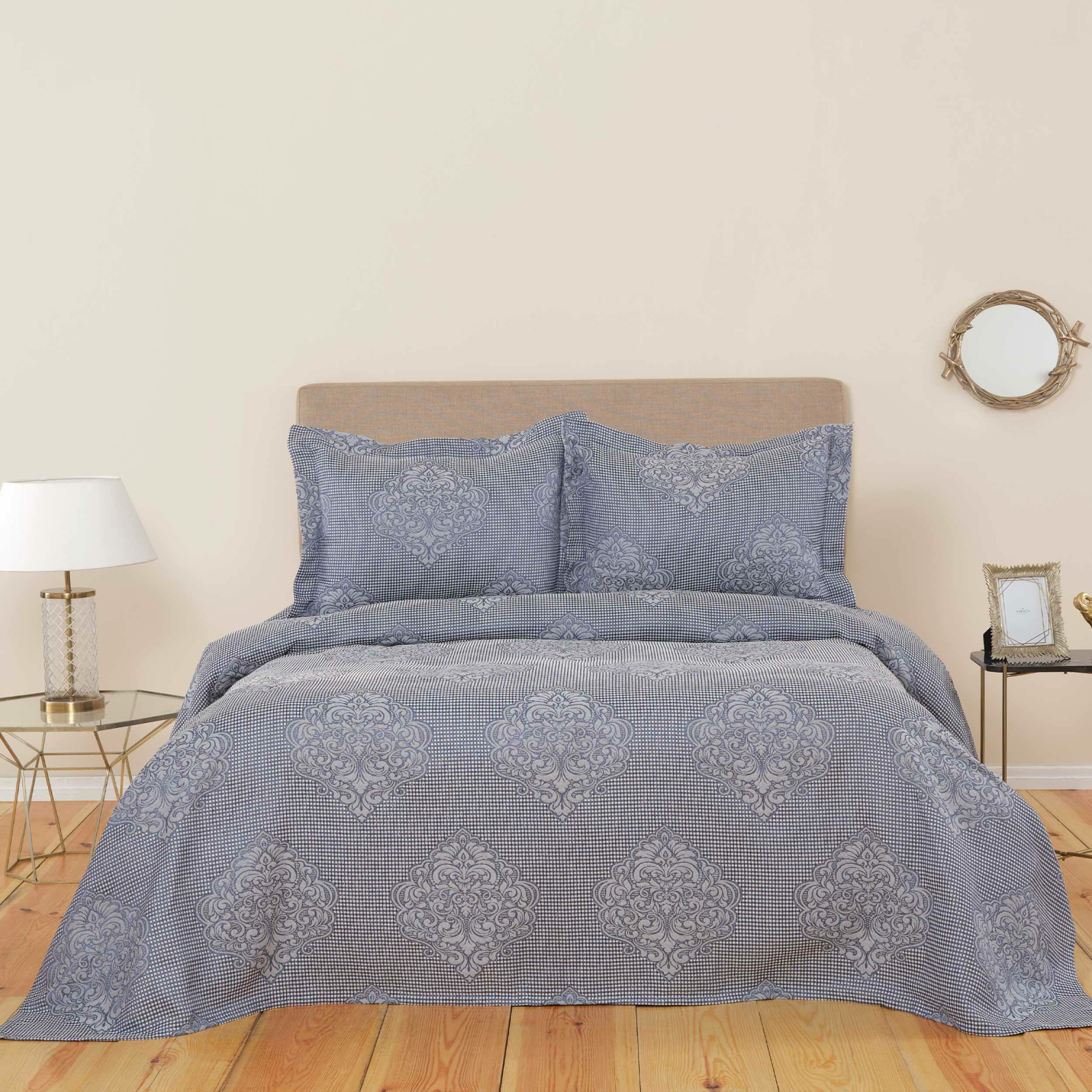 Karaca Home Amelie Indigo Çift Kişilik Yatak Örtüsü Set