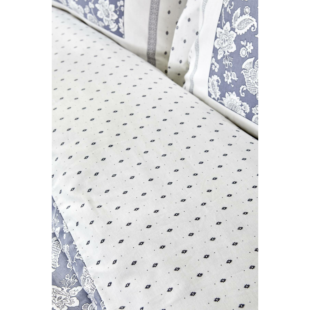 Karaca Home Celerina Mavi Pamuk Çift Kişilik Nevresim Takımı