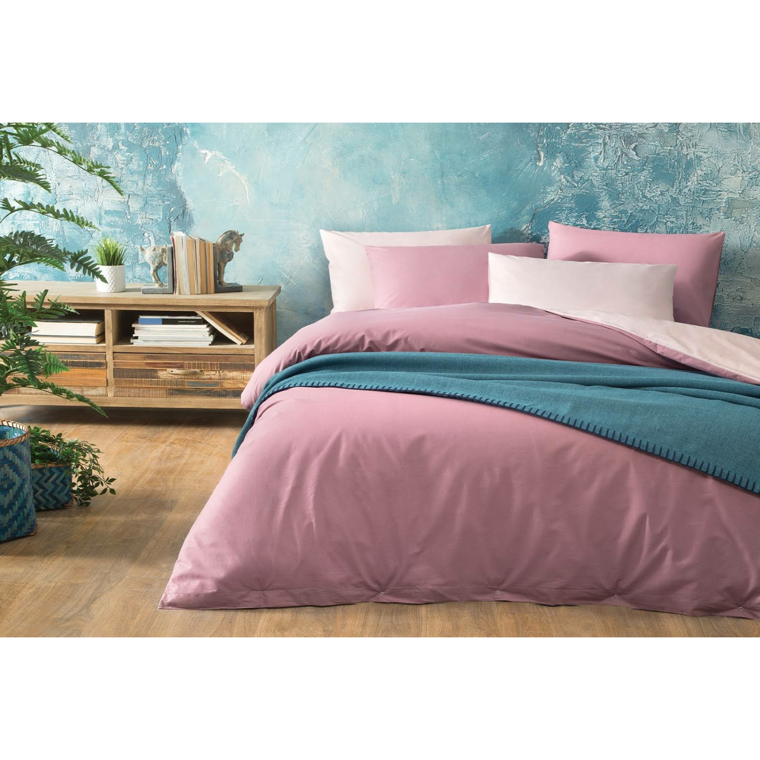 Yataş Bedding Noah Ranforce Nevresim Seti - Pudra-Gül Kurusu