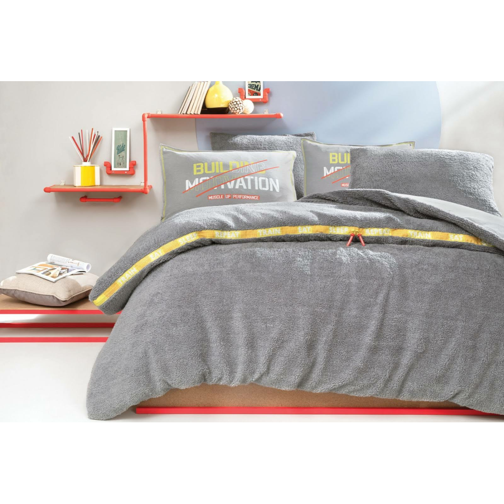 Yataş Bedding Coverme Motivation Çift Kişilik Nevresim Takımı Gri