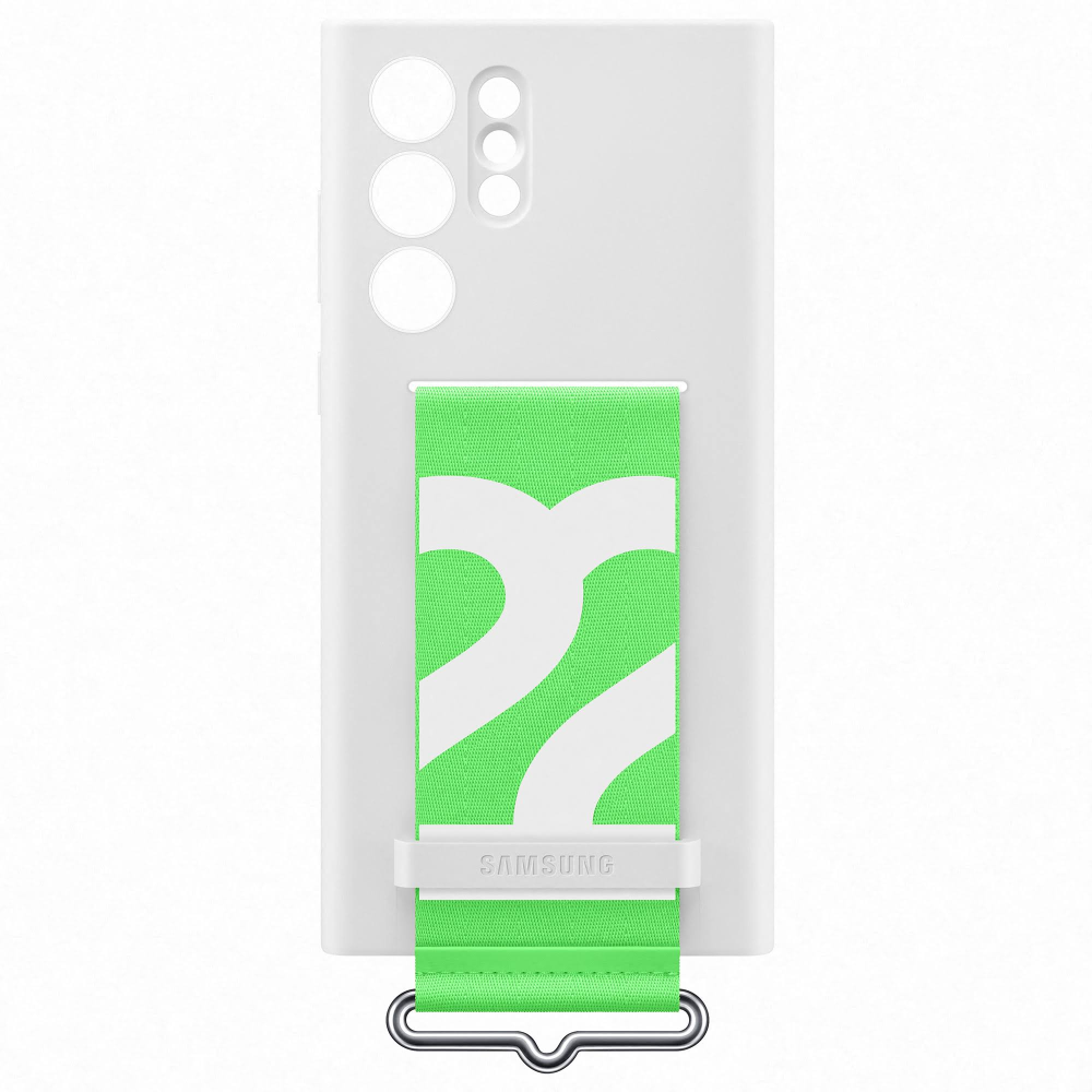 Samsung Galaxy S22 Ultra Kordonlu Silikon Kılıf - Beyaz