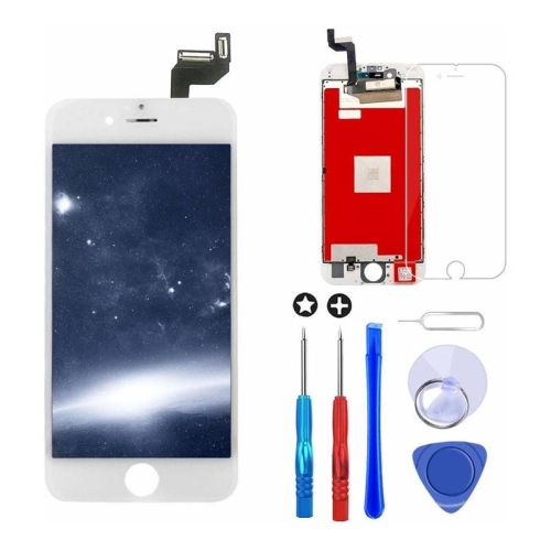 Brinonac iPhone 6S Plus Ekran LCD Dokunmatik Ekran için Dijital Yedek Ekran Ön Komple Cam Alet ve Ekran Koruyucu Folyo (5,5 inç, Beyaz)