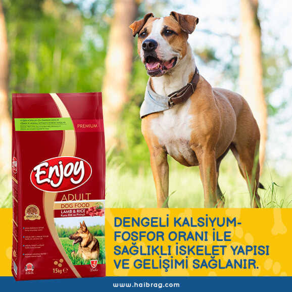 Enjoy Kuzu Etli Yetişkin Köpek Maması 15 Kg