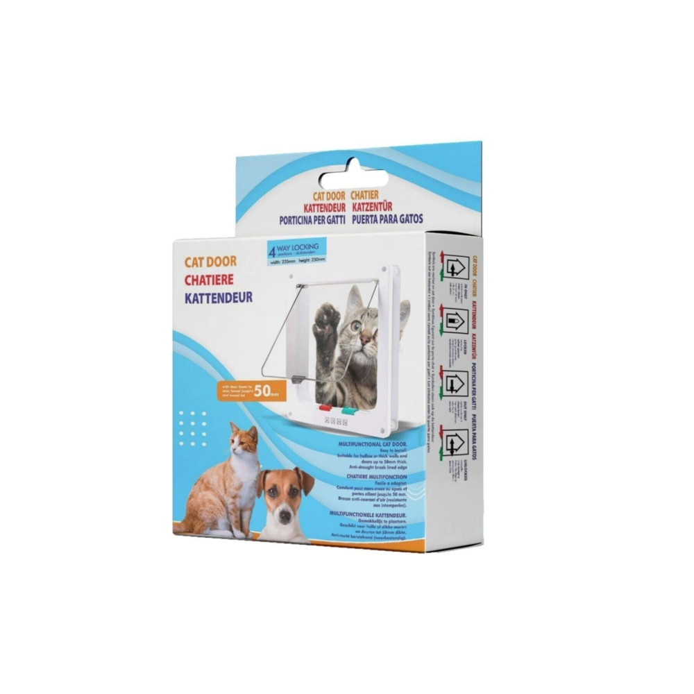 Miapet Kedi Köpek Kapısı 4 Yollu 25X23,5X5 Cm Beyaz