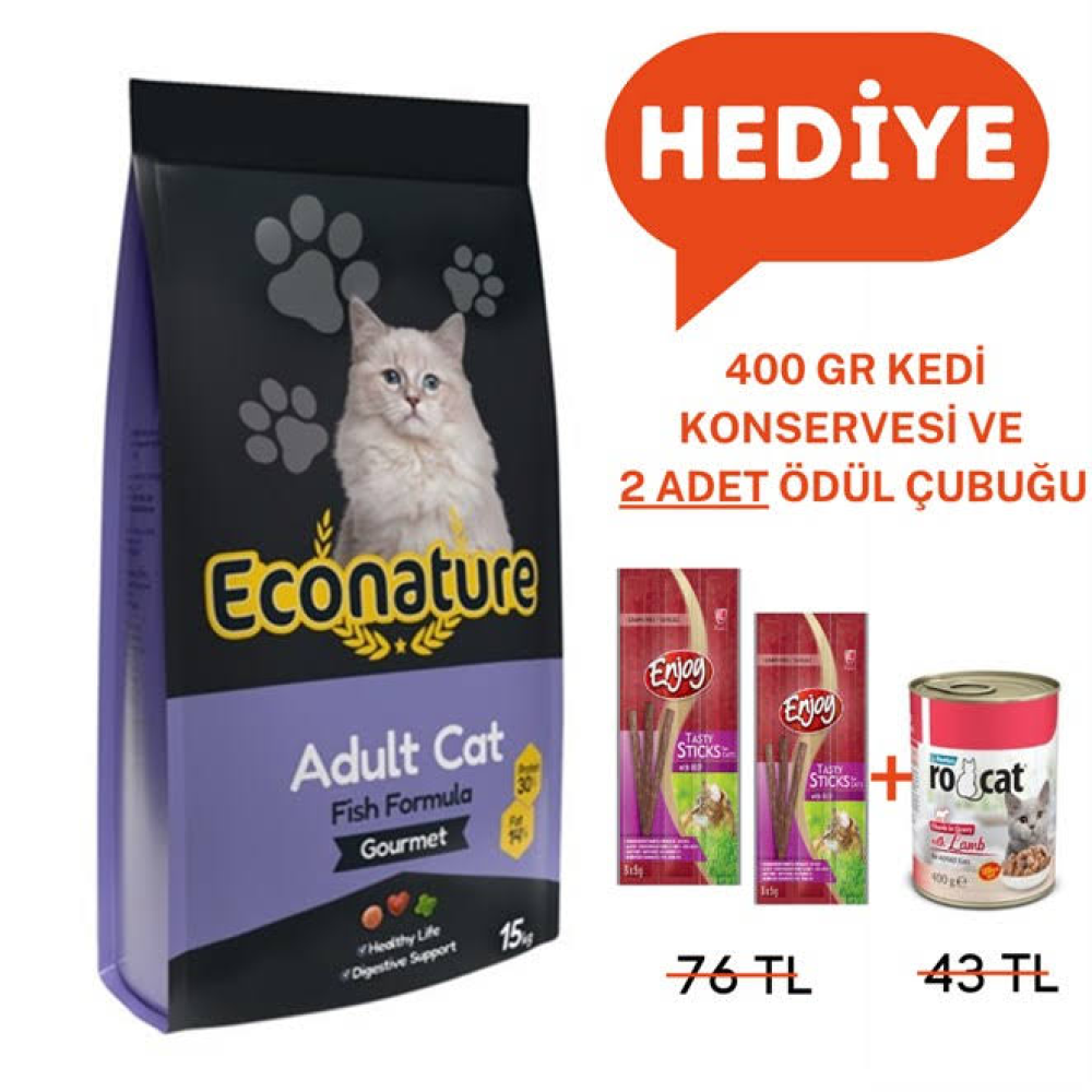 Econature Gurme Yetişkin Kedi Maması 15 KG