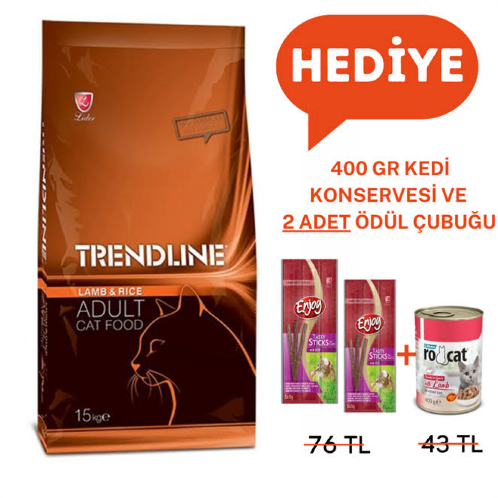 Trendline Kuzu Etli Yetişkin Kedi Maması 15 KG
