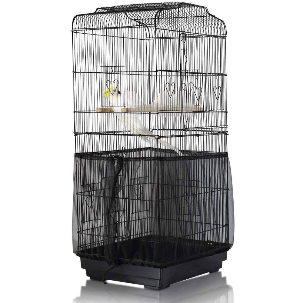 ASOCEA kuş kafesi net kapak ayarlanabilir kuş kafesi tohum yakalayıcı papağanlar için naylon net kuş kafesi koruyucu net etek ayarlanabilir çevre: