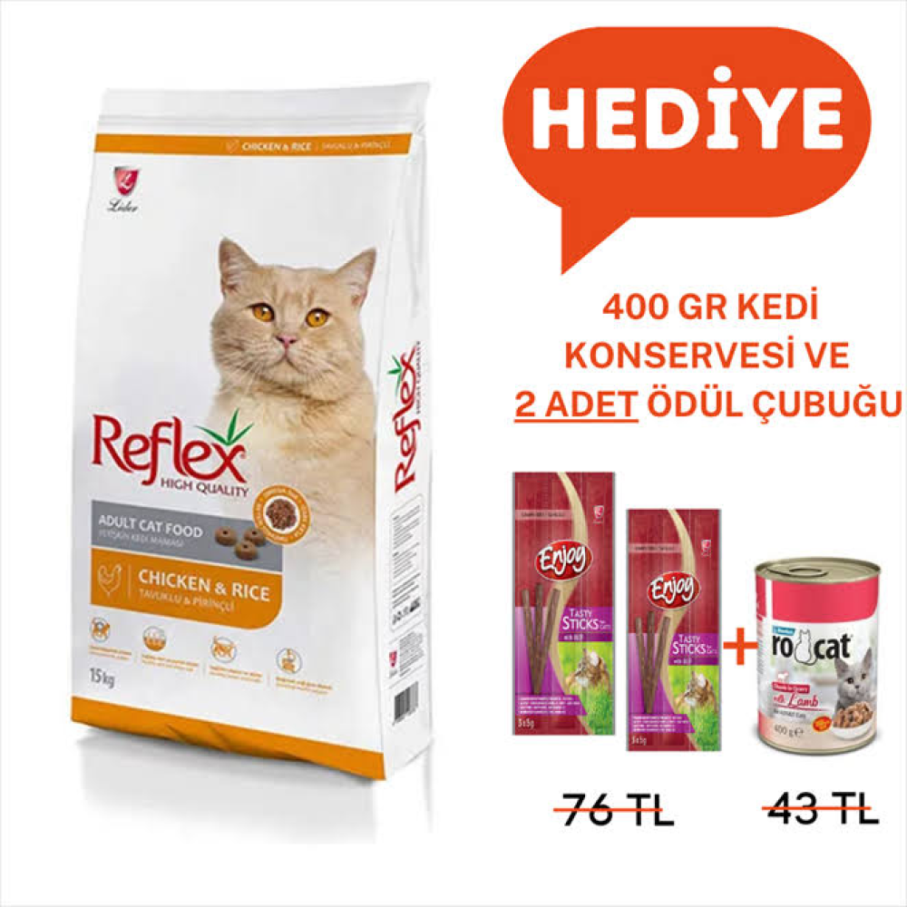 Reflex Tavuklu Yetişkin Kedi Maması 15 KG