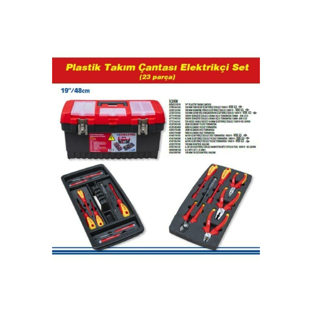 İzeltaş Plastik Takım Çantası Elektrikçi Set (23 Parça)