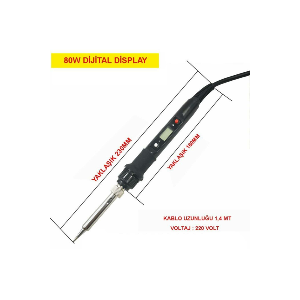 Exeo Dijital Göstergeli Isı Ayarlı Kalem Havya Lehim Makinesi