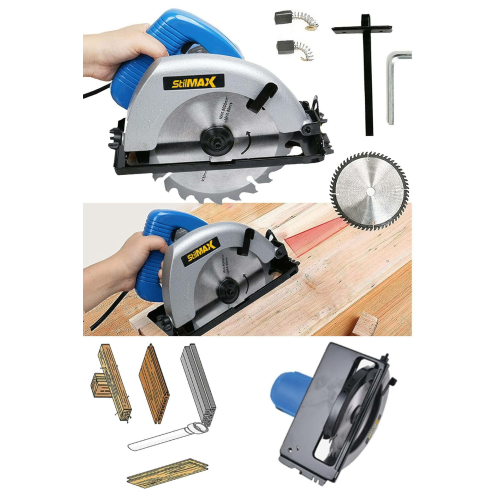 stilmax Metal Çift Dişli Sistem Bakır Motor Ahşap Sunta Kesme Daire Testere Makinesi 1600 Watt 185mm