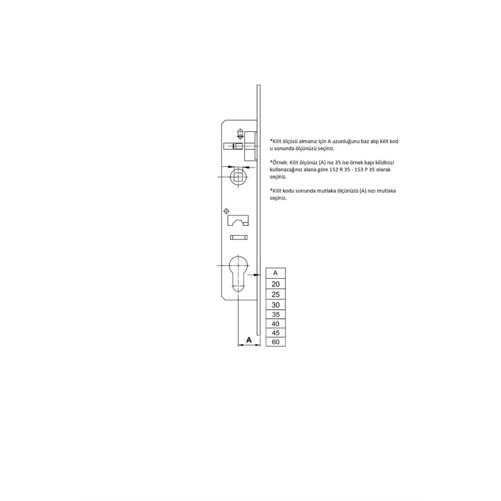 Kale 269 - PVC Wc Kilidi 35 mm