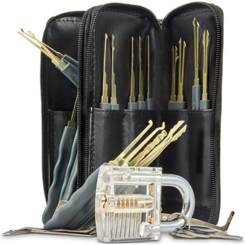 Valkyrie 24 Parça Maymuncuk Kilit Açma Seti + Şeffaf Kilit