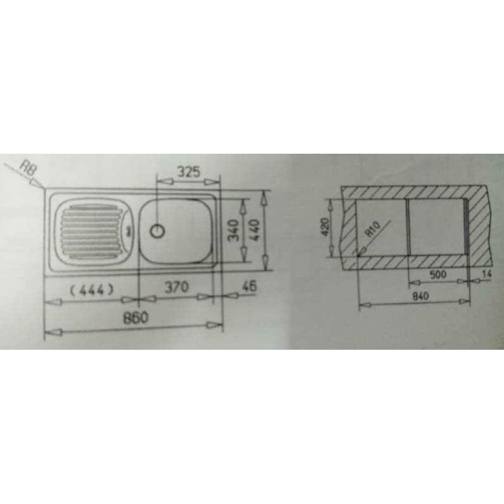TEKA EBM 45 Paslanmaz Çelik Evye Sol