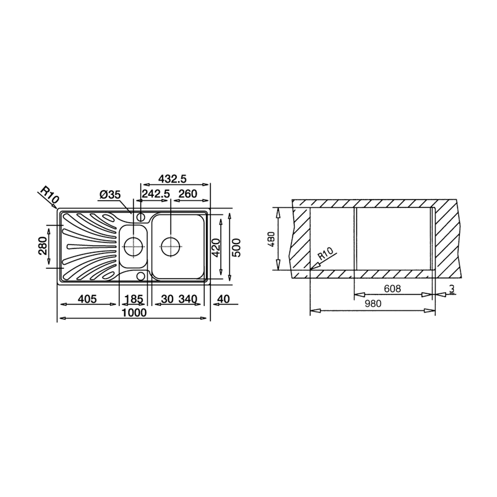 Teka PRINCESS 60 B Sağ Çelik Evye