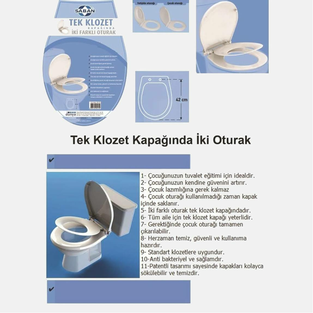 Saban Çocuk Adaptörlü Klozet Kapağı