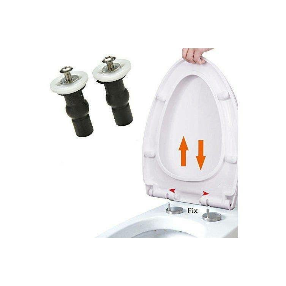 Kauçuk Giriş Menteşeli 2 Adet Klozet Kapağı Genişleyen Vidalar