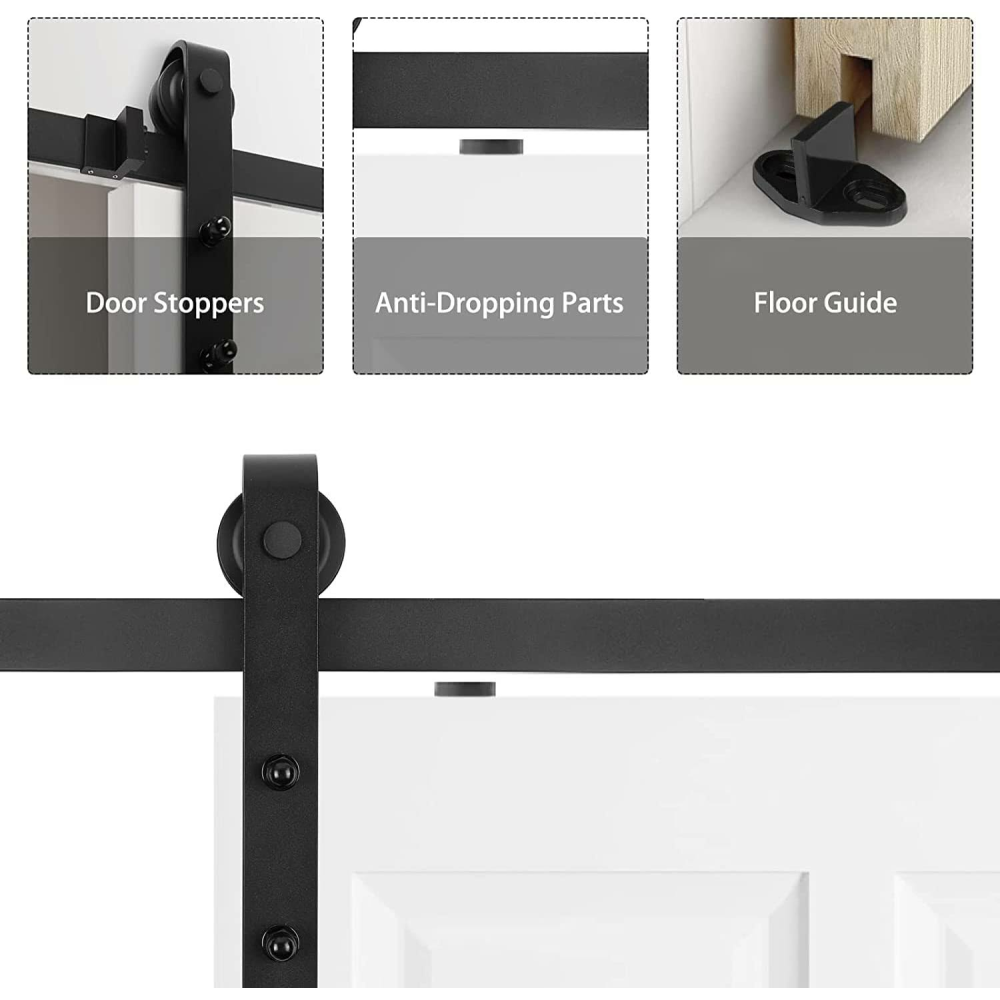 200 cm Sürgülü Kapı Raylı Donanım Kiti, Kapı, Kapı Sistemi, Tekerlekli ve Raylı Kapı Sistemi, Kapı Kalınlığına Uygulanabilir: 35-45 mm (6,6 ft)