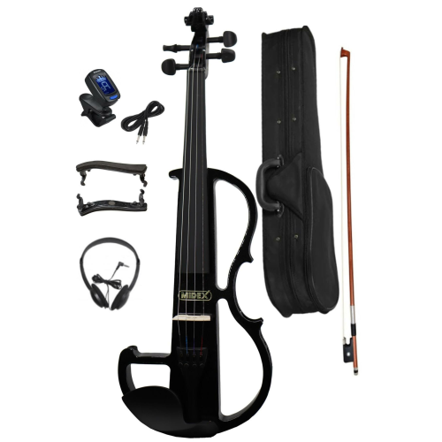 Midex RCZ-606B Elektro Keman Seti Siyah (Kulaklık Kablo Tuner Yastık )