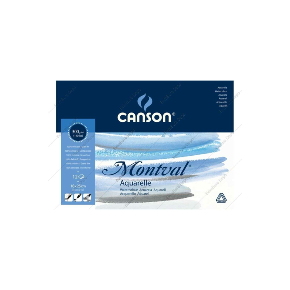 Canson Montval Suluboya Blok 300 Gr 18x25 Cm 12 Sayfa