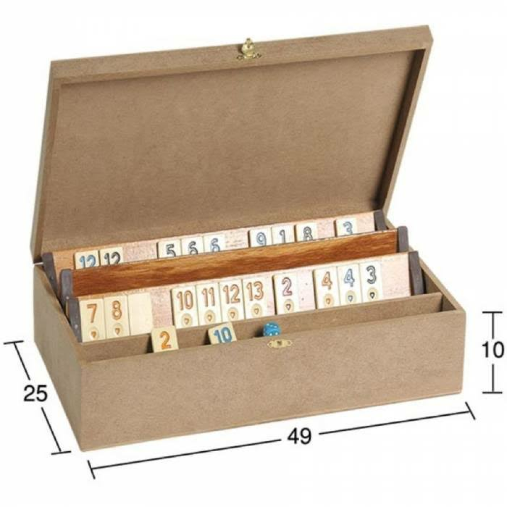 KU307 Okey Kutusu, Boyanabilir Ahşap Mdf Kutu