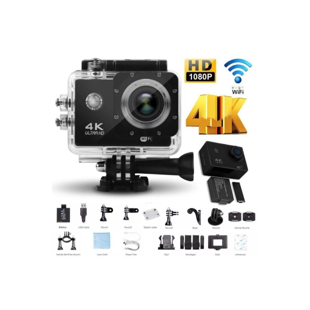 Gomax 4k Wifi Sports Ultra Hd Su Geçirmez Aksiyon Kamerası Siyah