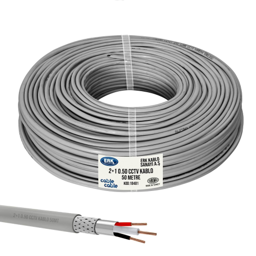 Kamera Kablosu 2+1 Cctv 0.50 50mt Erk