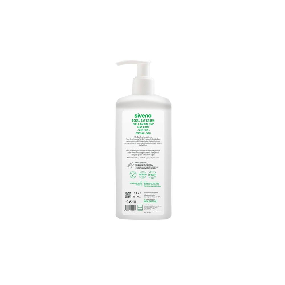 Siveno Portakal Yağlı Doğal Sıvı Sabun 1 L