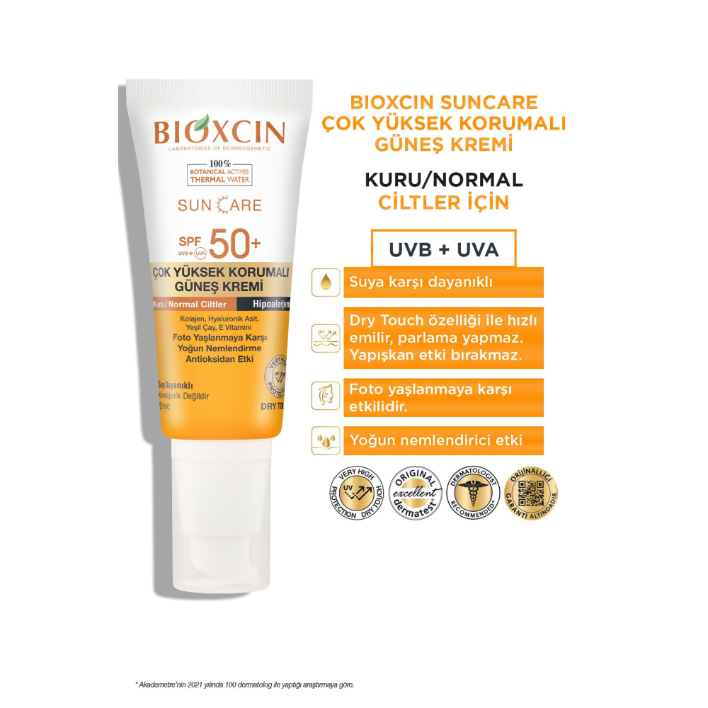 Bioxcin Sun Care Çok Yüksek Korumalı Kuru Ciltler için Güneş Kremi Spf 50+ 50ml