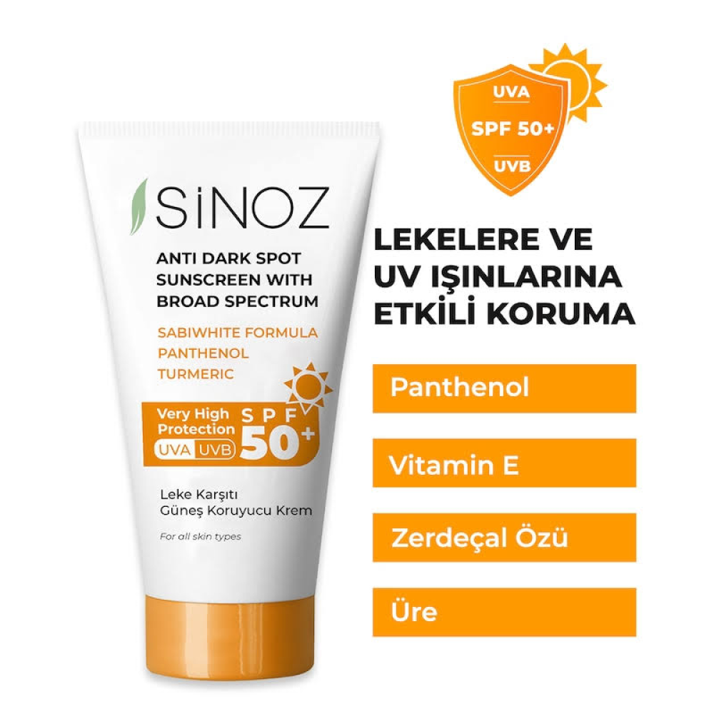 Sinoz Leke Karşıtı Güneş Koruyucu Krem Spf 50+ 50 Ml