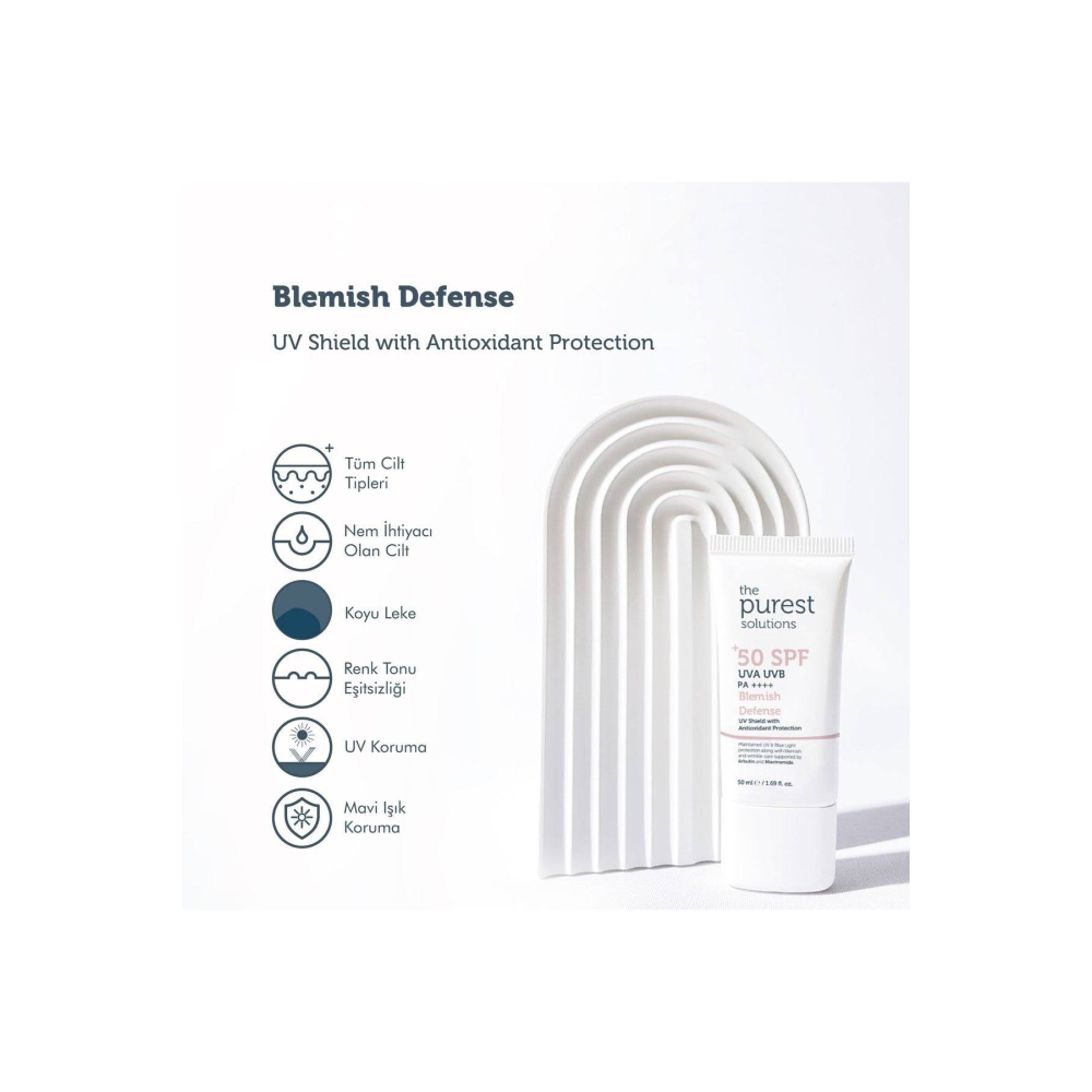 The Purest Solutions Lekeli Ciltler İçin Antioksidan Destekli Güneş Kremi 50+ SPF 50 ml