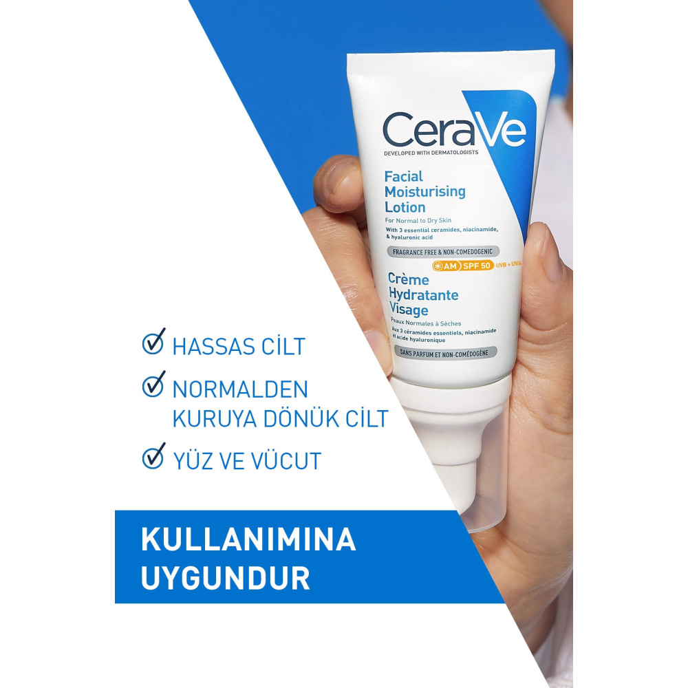 CeraVe Nemlendirici Yüz Kremi SPF50 52 ml