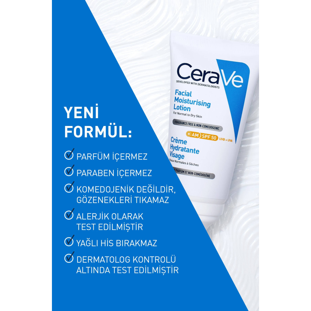 CeraVe Nemlendirici Yüz Kremi SPF50 52 ml