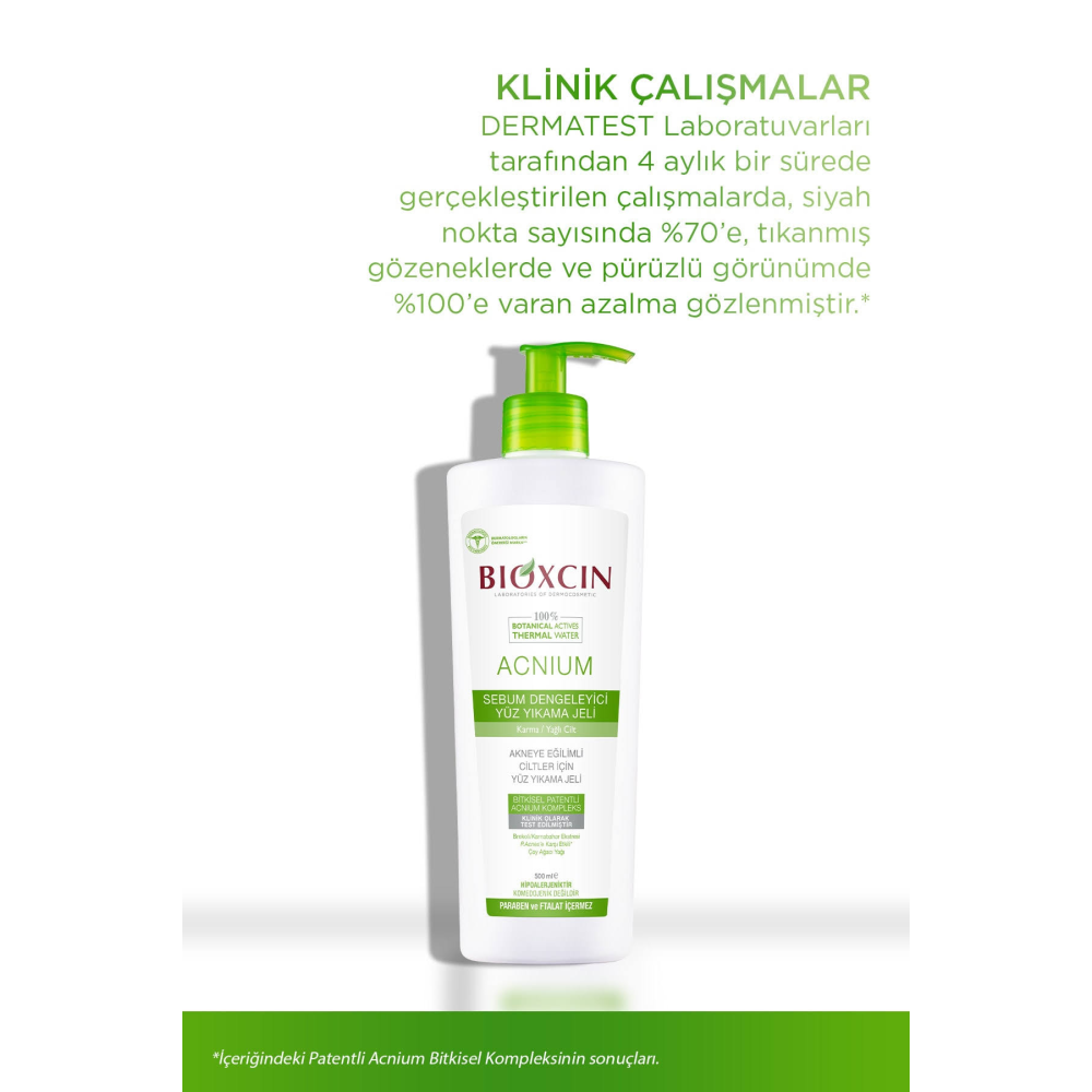 Bioxcin Acnium Sebum Dengeleyici 500 Ml Yüz Yıkama Jeli