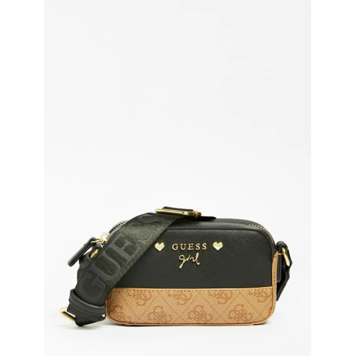 GUESS Girl, 4G Logolu Micole Çapraz Çanta, Siyah, Size T/U