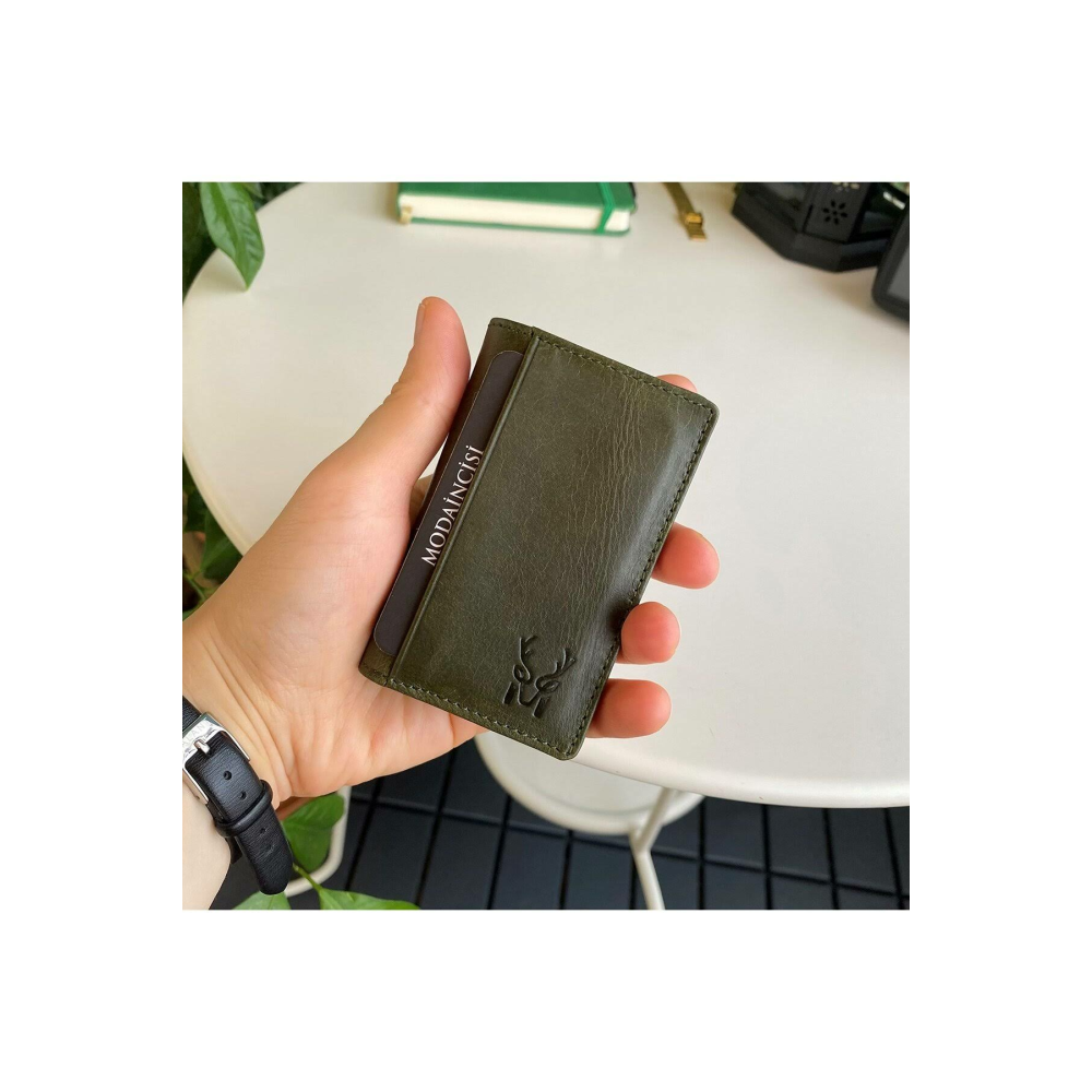 Modica Orsa - Hakiki Deri Mini Kartlık (Yeşil)