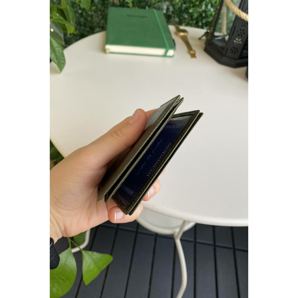 Modica Orsa - Hakiki Deri Mini Kartlık (Yeşil)