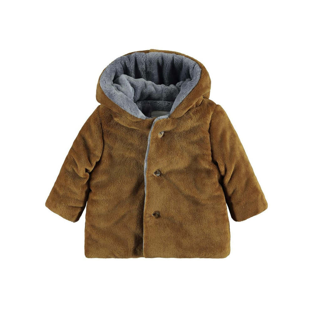 Civil Baby Erkek Bebek Kapüşonlu Peluş Mont 6-18 Ay Camel