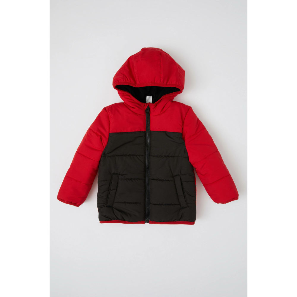 DeFacto Erkek Bebek Su İtici Kapüşonlu Polar Astarlı Mont