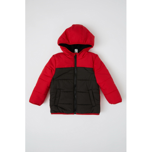 DeFacto Erkek Bebek Su İtici Kapüşonlu Polar Astarlı Mont