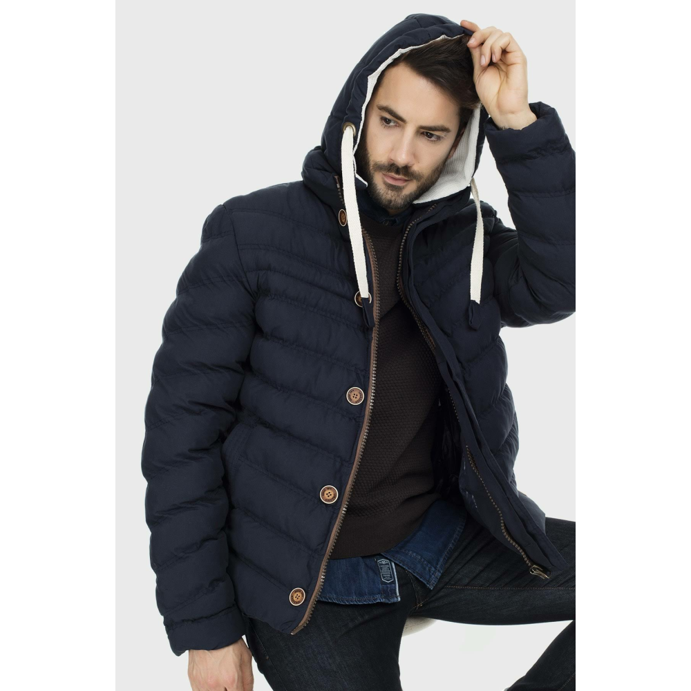 Buratti Slim Fit Kapüşonlu Erkek Mont 55618k5071 Lacivert