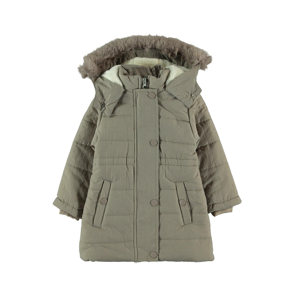 Civil Girls Kız Çocuk Kapüşonlu Mont 2-5 Yaş Bej