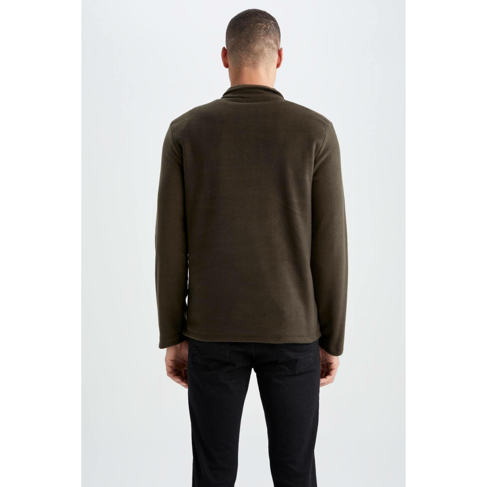 DeFacto Erkek Regular Fit Fermuarlı Dik Yaka Yarım Polar Sweatshirt