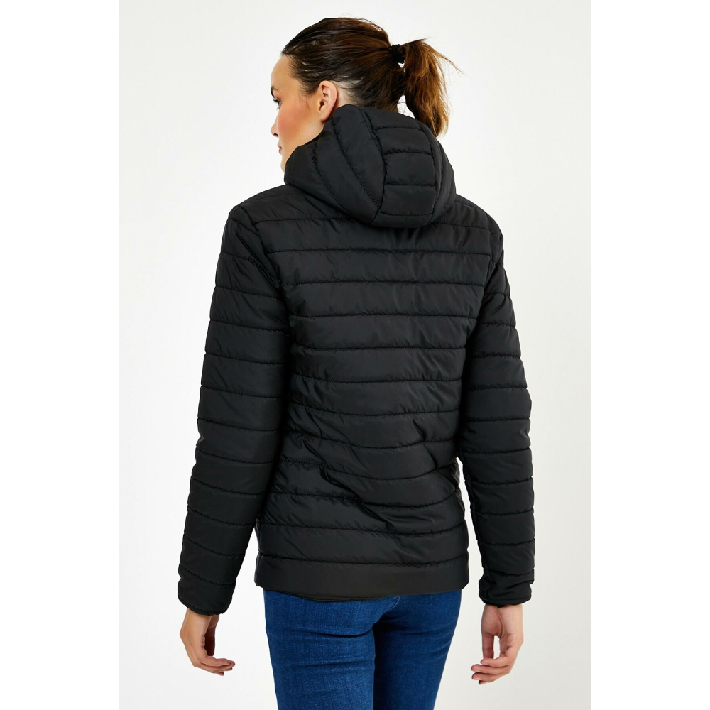 Tonny Black Siyah Kadın Kapitone Astarlı Su Geçirmez Şişme Mont Tbg067